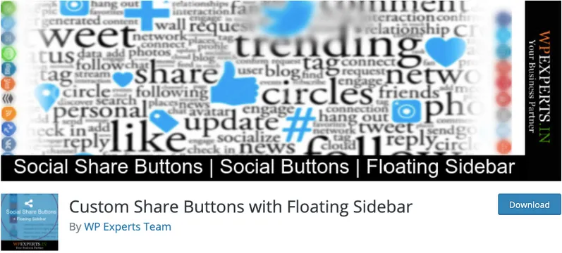 Custom Share Buttons with Floating Sidebar