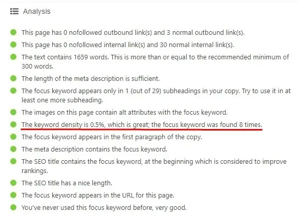 Perhatikan Keywords Density