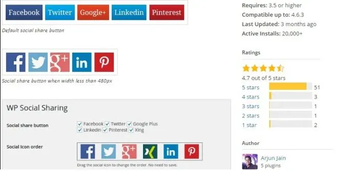 Plugin WP Social Sharing