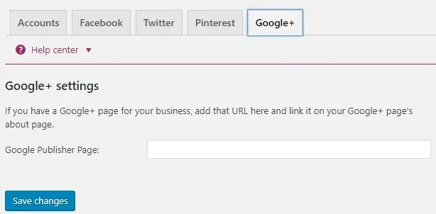 Setting Google+
