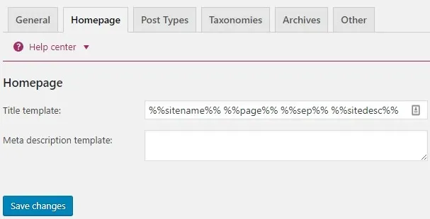 Setting Homepage