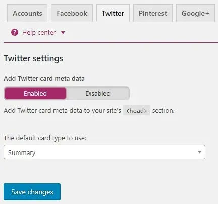 Settings Twitter